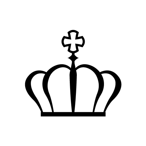 十字架をあしらえたシンプルな王冠のイラスト 無料 商用可能 王冠 クラウン素材